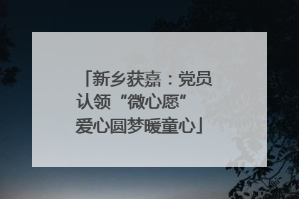 新乡获嘉：党员认领“微心愿” 爱心圆梦暖童心