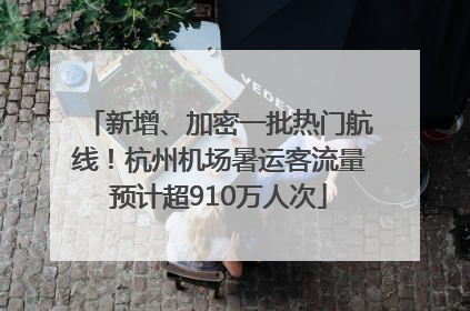 新增、加密一批热门航线！杭州机场暑运客流量预计超910万人次