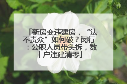 新房变违建房，“法不责众”如何破？闵行：公职人员带头拆，数十户违建清零