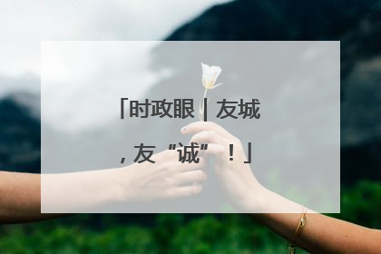 时政眼｜友城，友“诚”！