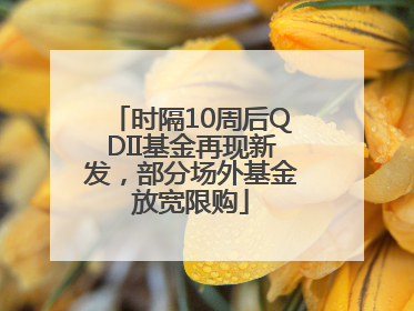 时隔10周后QDII基金再现新发，部分场外基金放宽限购