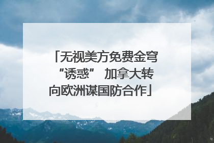 无视美方免费金穹“诱惑” 加拿大转向欧洲谋国防合作