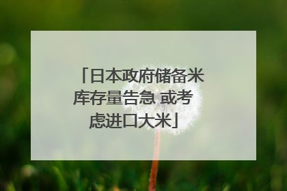 日本政府储备米库存量告急 或考虑进口大米