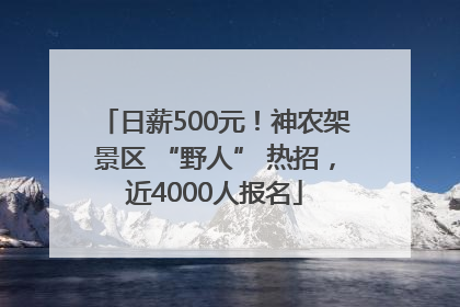 日薪500元！神农架景区 “野人” 热招，近4000人报名