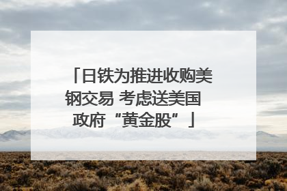 日铁为推进收购美钢交易 考虑送美国政府“黄金股”