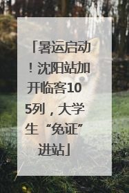 暑运启动！沈阳站加开临客105列，大学生“免证”进站