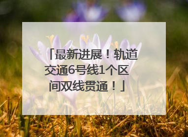 最新进展！轨道交通6号线1个区间双线贯通！