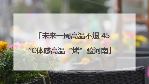 未来一周高温不退 45℃体感高温“烤”验河南