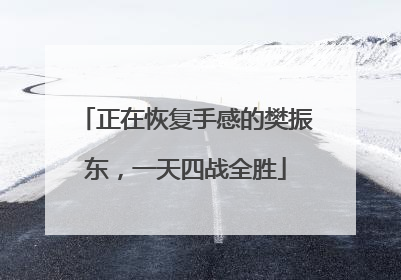 正在恢复手感的樊振东，一天四战全胜