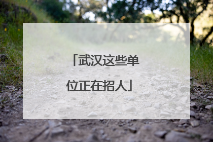 武汉这些单位正在招人