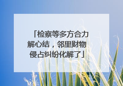 检察等多方合力解心结，邻里财物侵占纠纷化解了