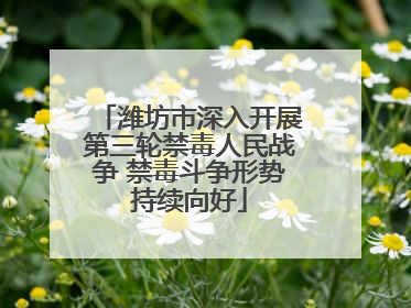 潍坊市深入开展第三轮禁毒人民战争 禁毒斗争形势持续向好