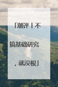 潮评丨不搞基础研究，就没根