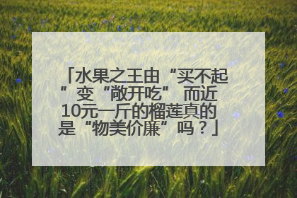 水果之王由“买不起”变“敞开吃” 而近10元一斤的榴莲真的是“物美价廉”吗？