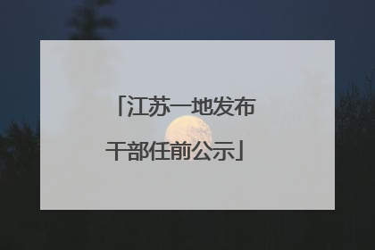 江苏一地发布干部任前公示