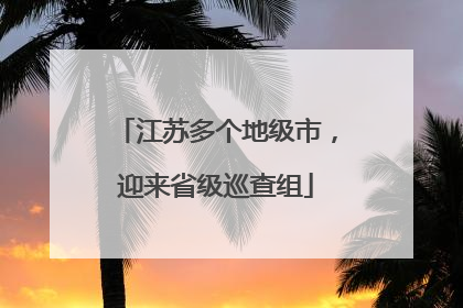 江苏多个地级市，迎来省级巡查组