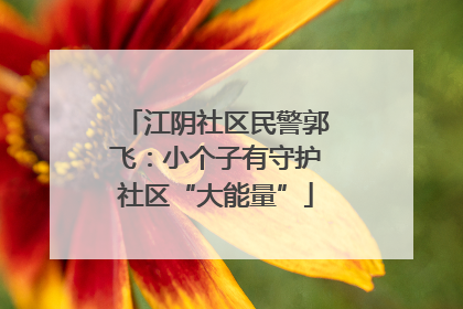 江阴社区民警郭飞：小个子有守护社区“大能量”