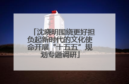 沈晓明围绕更好担负起新时代的文化使命开展“十五五”规划专题调研