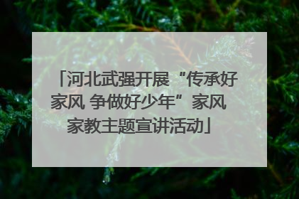 河北武强开展“传承好家风 争做好少年”家风家教主题宣讲活动