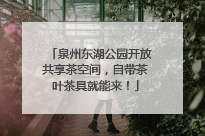 泉州东湖公园开放共享茶空间，自带茶叶茶具就能来！