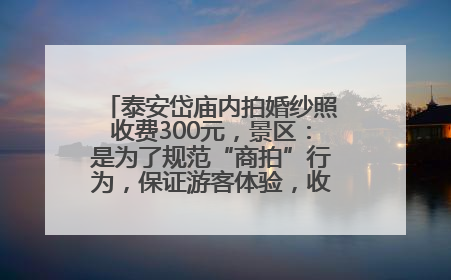 泰安岱庙内拍婚纱照收费300元，景区：是为了规范“商拍”行为，保证游客体验，收取费用全部上交国库