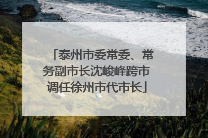 泰州市委常委、常务副市长沈峻峰跨市调任徐州市代市长