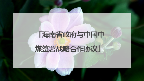 海南省政府与中国中煤签署战略合作协议