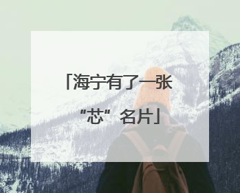 海宁有了一张“芯”名片