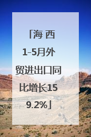 海 西 1-5月外贸进出口同比增长159.2%