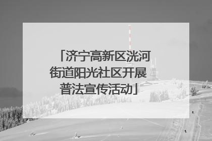 济宁高新区洸河街道阳光社区开展普法宣传活动