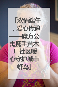 浓情端午，爱心传递——魔方公寓携手黄木 厂社区暖心守护城市蜂鸟