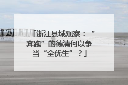 浙江县域观察：“奔跑”的德清何以争当“全优生”？