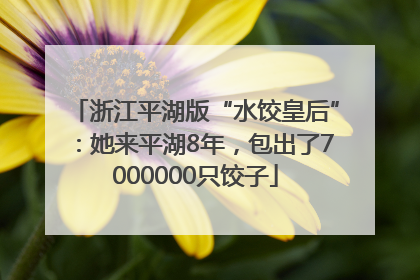 浙江平湖版“水饺皇后”：她来平湖8年，包出了7000000只饺子