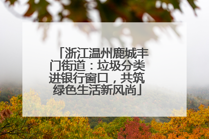 浙江温州鹿城丰门街道：垃圾分类进银行窗口，共筑绿色生活新风尚