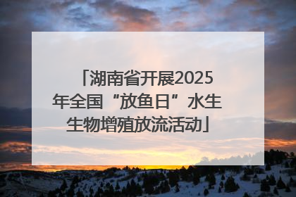 湖南省开展2025年全国“放鱼日”水生生物增殖放流活动