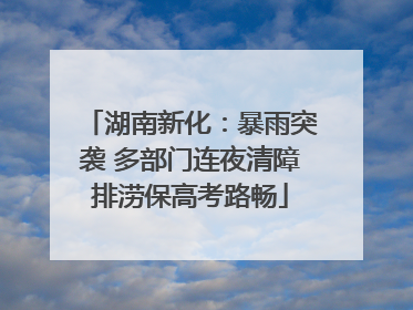 湖南新化：暴雨突袭 多部门连夜清障排涝保高考路畅