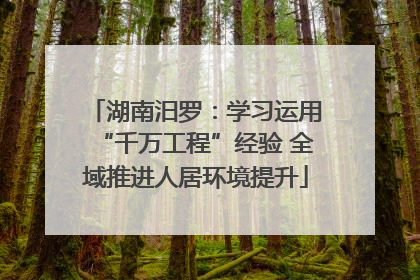 湖南汨罗：学习运用“千万工程”经验 全域推进人居环境提升