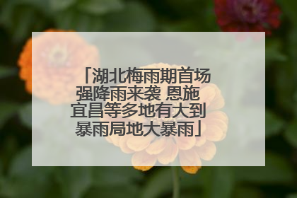 湖北梅雨期首场强降雨来袭 恩施宜昌等多地有大到暴雨局地大暴雨