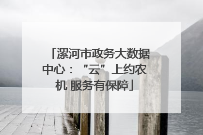 漯河市政务大数据中心：“云”上约农机 服务有保障