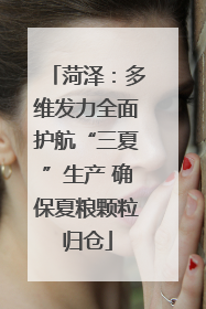 菏泽：多维发力全面护航“三夏”生产 确保夏粮颗粒归仓