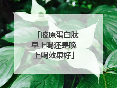 胶原蛋白肽早上喝还是晚上喝效果好