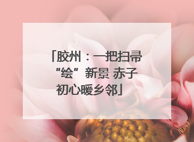 胶州：一把扫帚“绘”新景 赤子初心暖乡邻