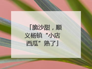 脆沙甜，顺义杨镇“小店西瓜”熟了