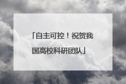 自主可控！祝贺我国高校科研团队