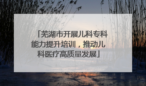 芜湖市开展儿科专科能力提升培训，推动儿科医疗高质量发展