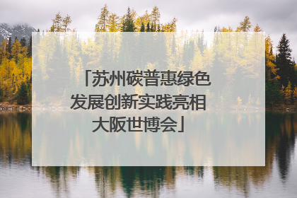 苏州碳普惠绿色发展创新实践亮相大阪世博会