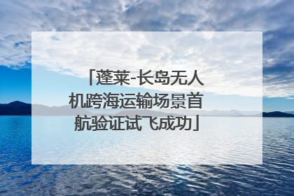 蓬莱-长岛无人机跨海运输场景首航验证试飞成功