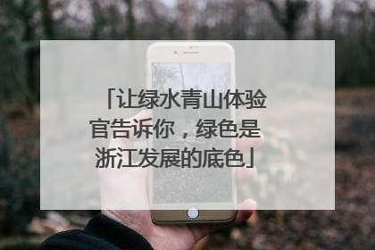 让绿水青山体验官告诉你，绿色是浙江发展的底色