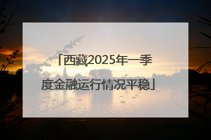 西藏2025年一季度金融运行情况平稳