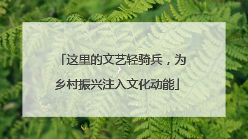 这里的文艺轻骑兵，为乡村振兴注入文化动能